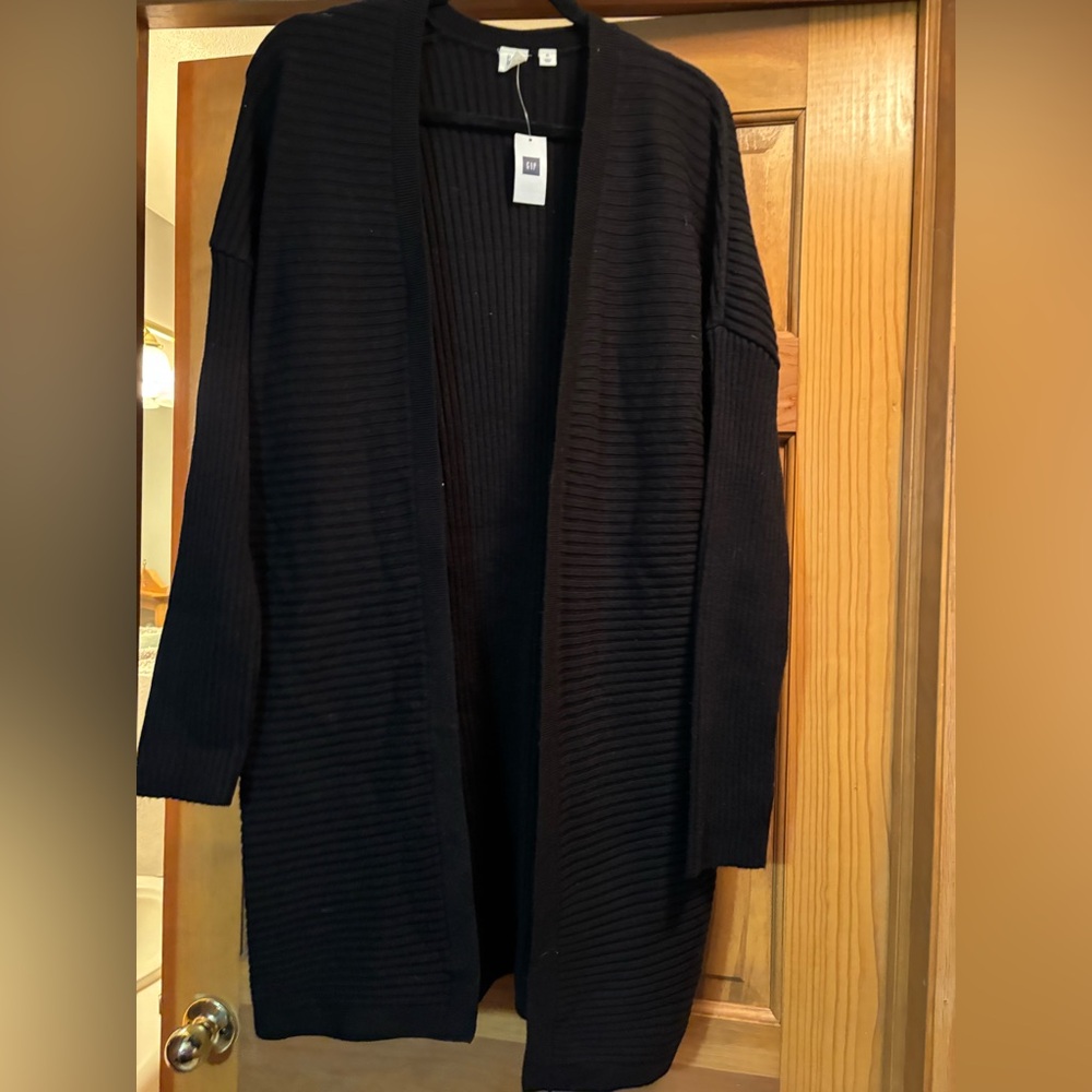 GAP Black Ribbed Cardigan